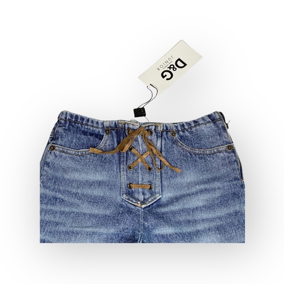 new Dolce & Gabbana D&G Junior ☻ Denim Jeans with Tie Front ☻ Medium Blue ☻ 5 10 - Picture 5 of 16
